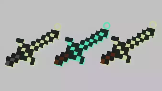 A Minecraft sword for your keychain