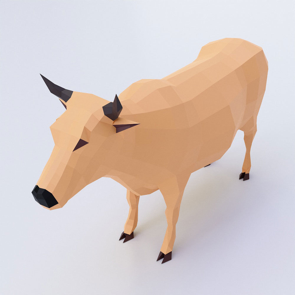 Cow animal 3d model  Low-poly 3D model_1