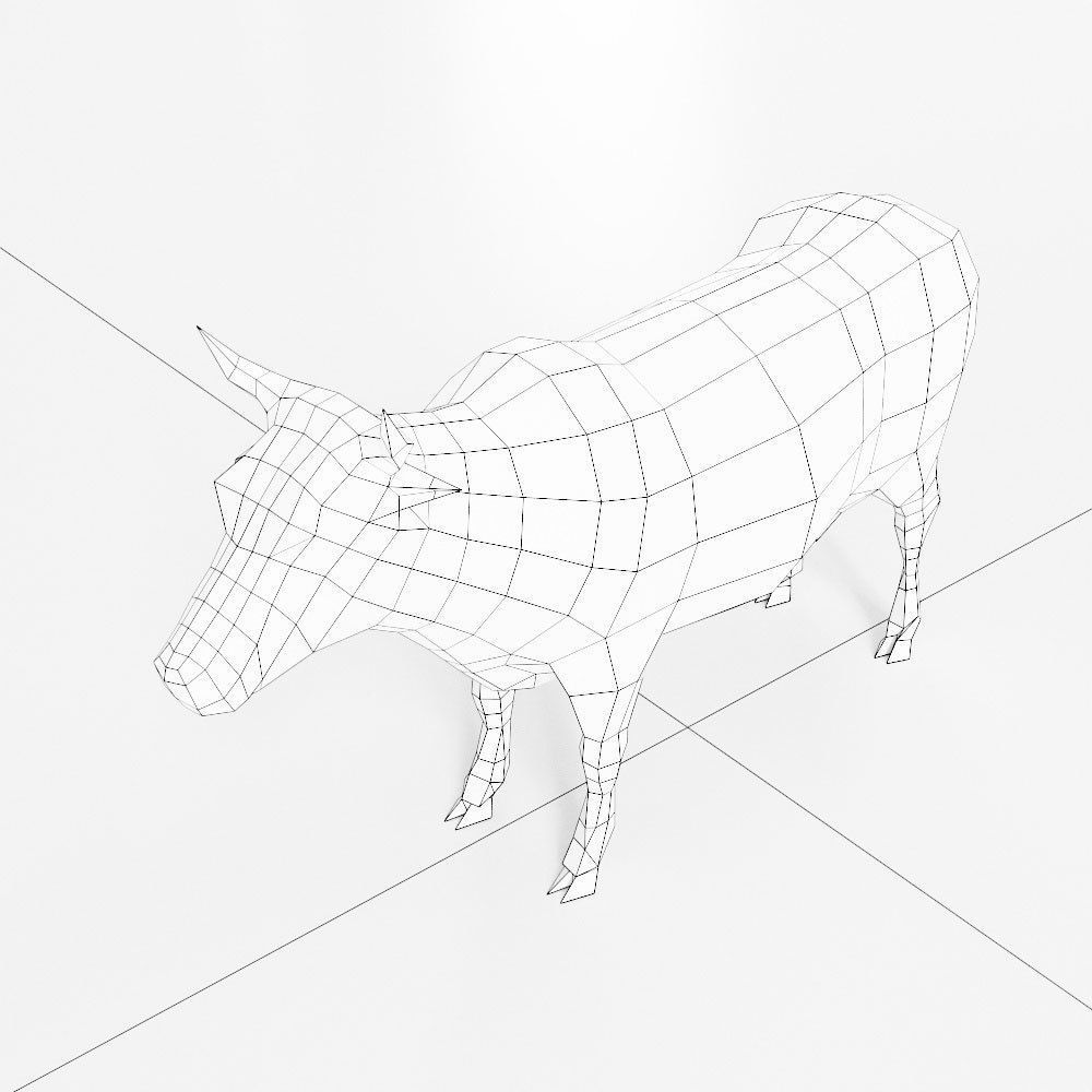 Cow animal 3d model  Low-poly 3D model_3