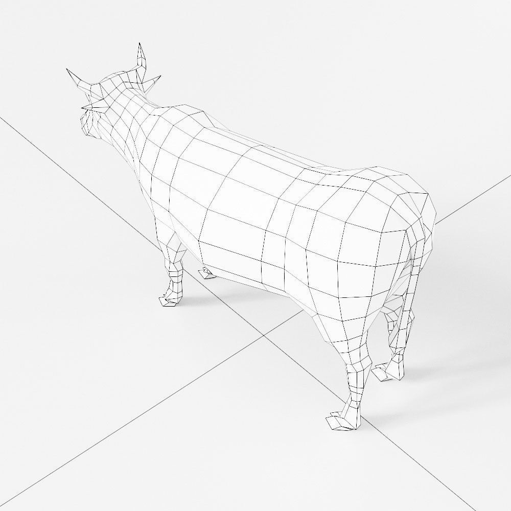 Cow animal 3d model  Low-poly 3D model_4