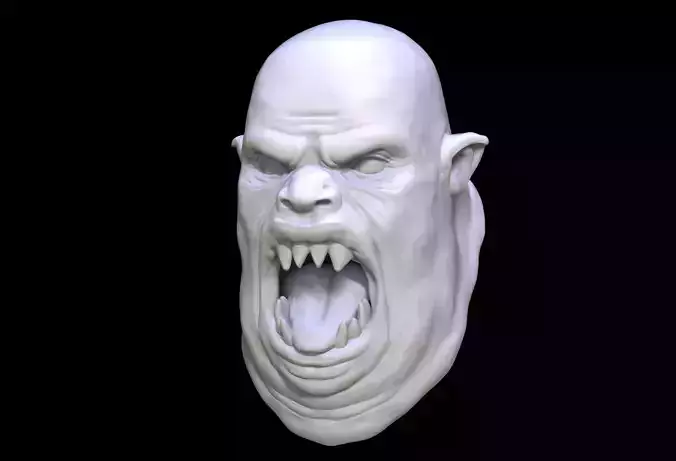 Cave Ork Head Sculpt 3D print model