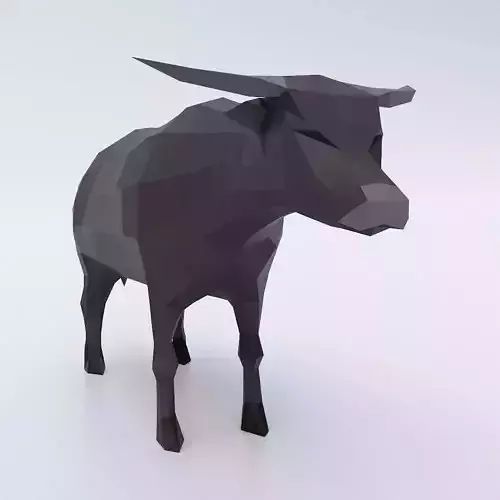 Cow 3d model bull in low polygons
