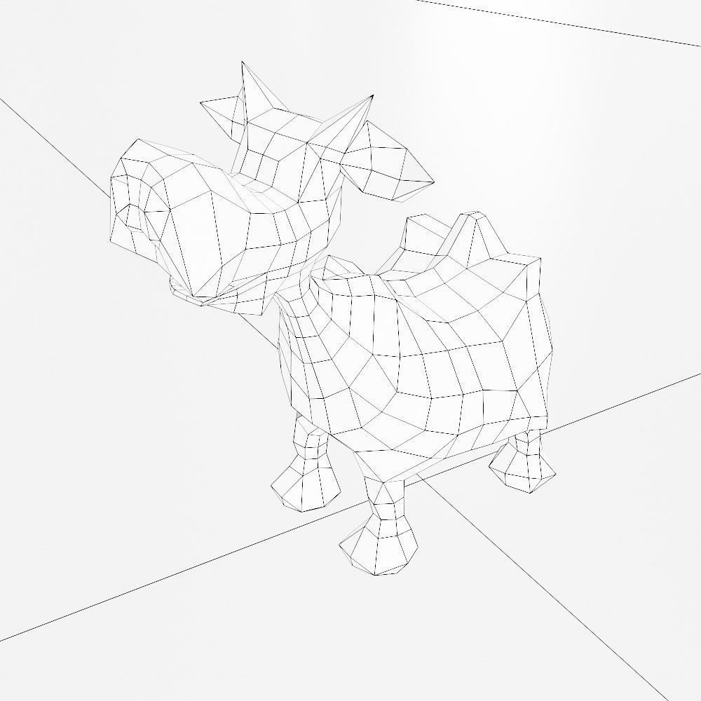 Cow toon 3d model  Low-poly 3D model_3