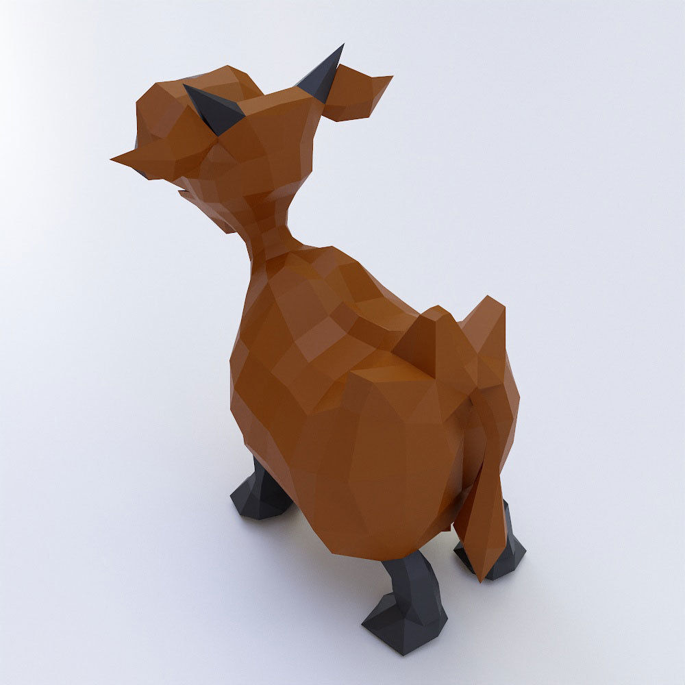 Cow toon 3d model  Low-poly 3D model_1