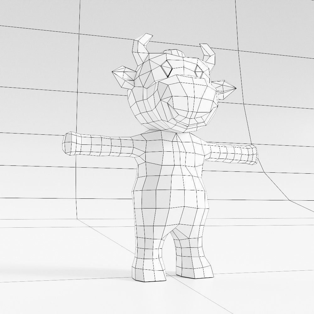 Baby cow cartoon 3d model  Low-poly 3D model_5