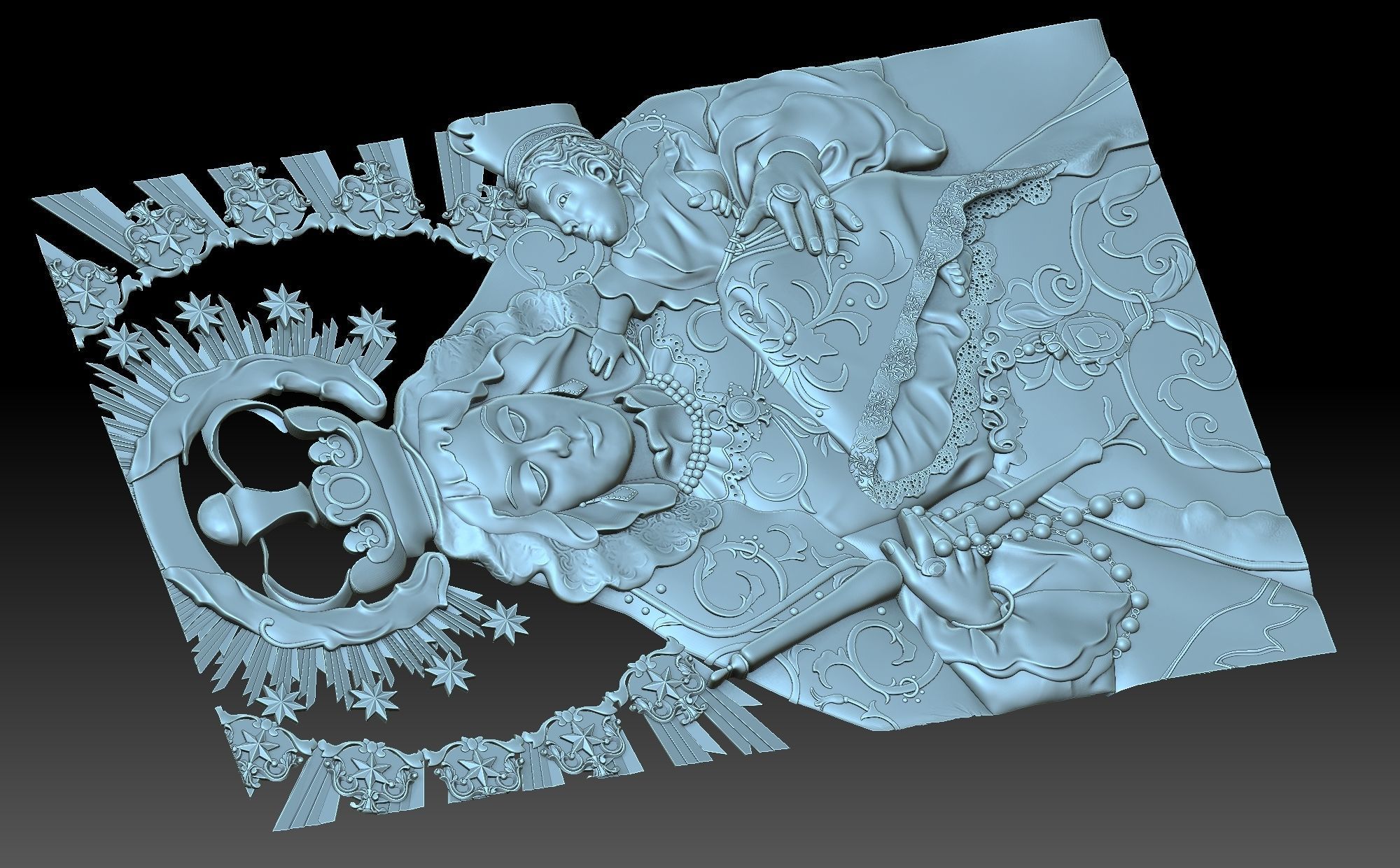Virgen De La Coronacion 3D print model_7