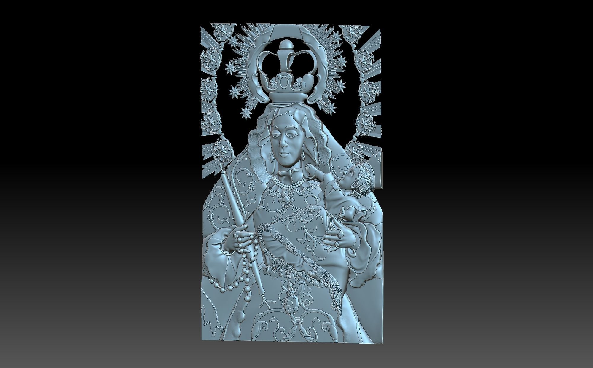 Virgen De La Coronacion 3D print model_1