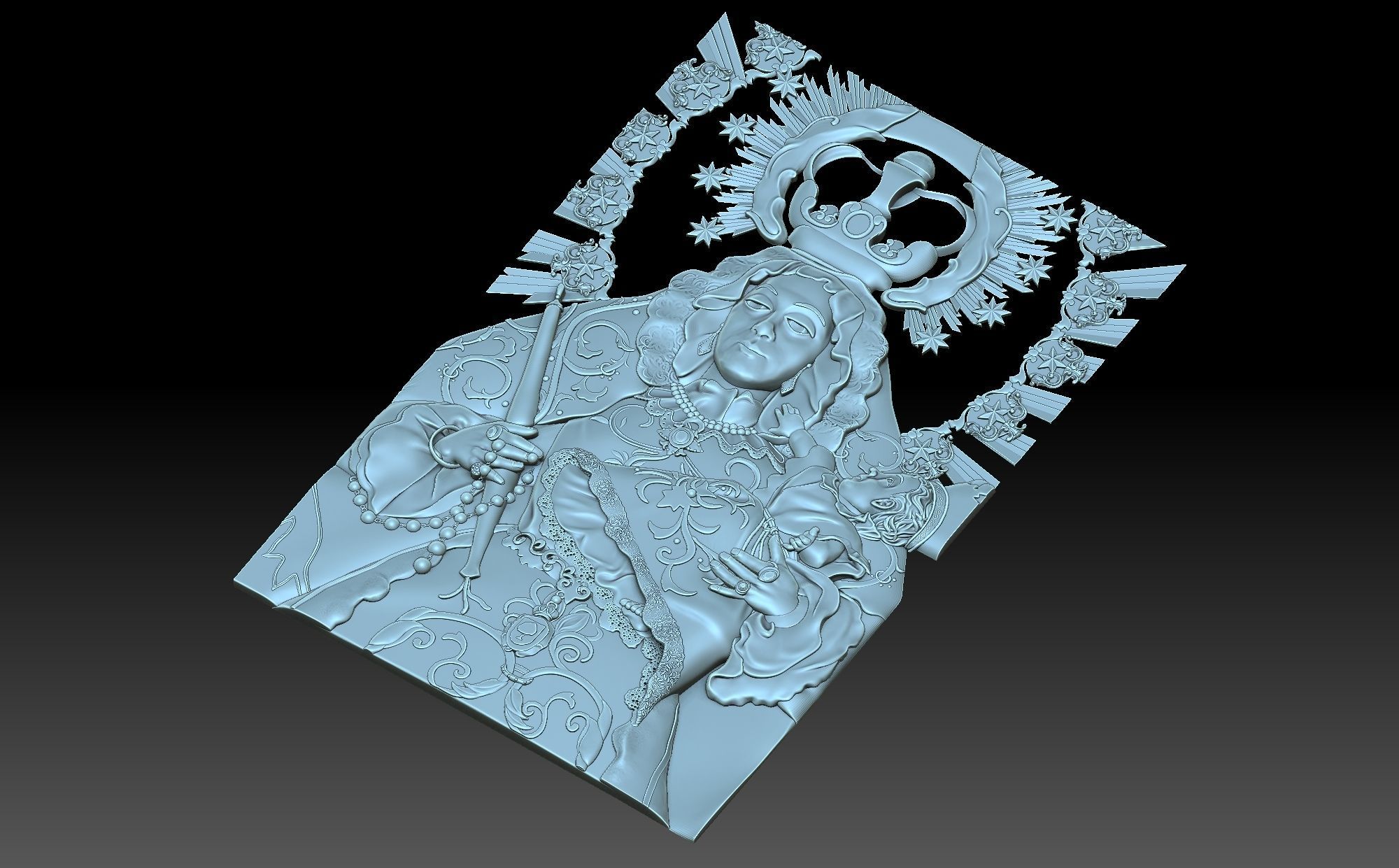 Virgen De La Coronacion 3D print model_5