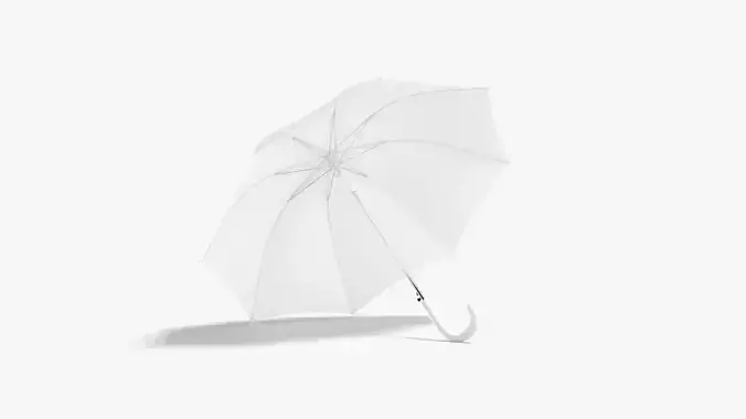 White Opened Umbrella Low-poly 3D model