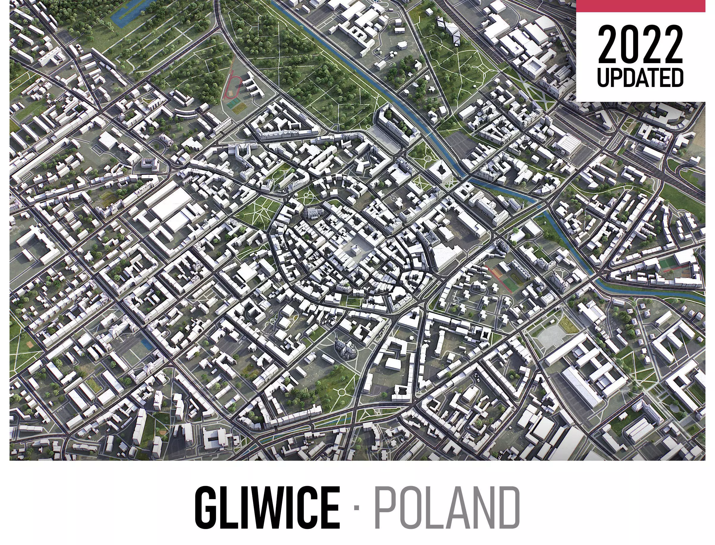 Gliwice Low-poly 3D model_0