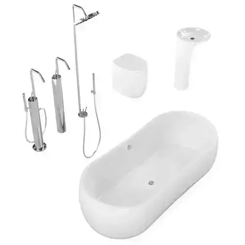 Modern Metal Porcelain Bathroom Set