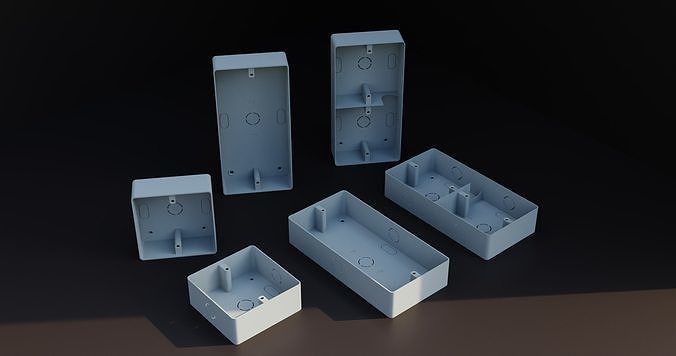 Electric Switch MK Plastic Box 3D model