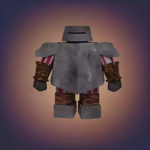 Knight with stone armor hight-poly 3D model