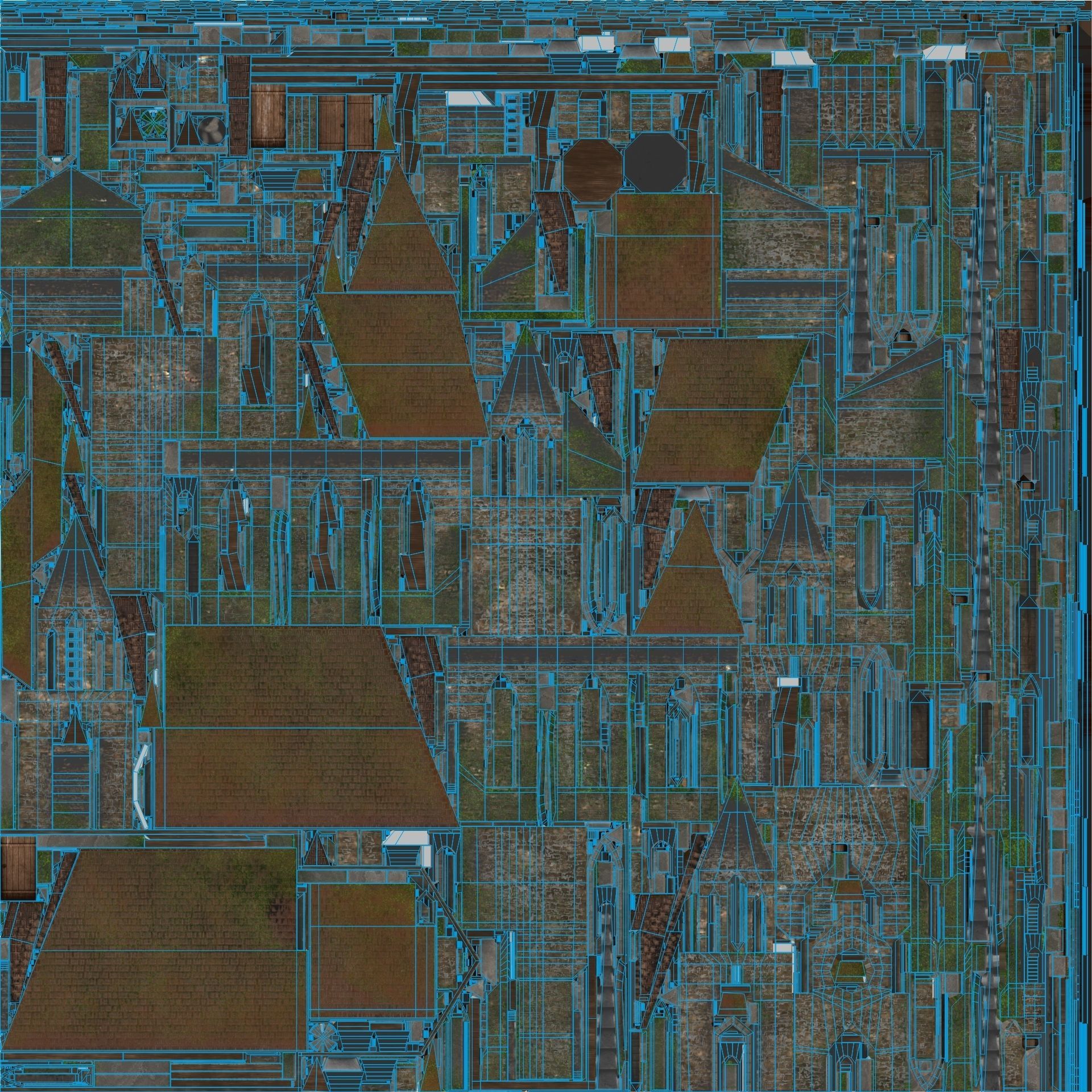 Old medieval church Low-poly 3D model_18