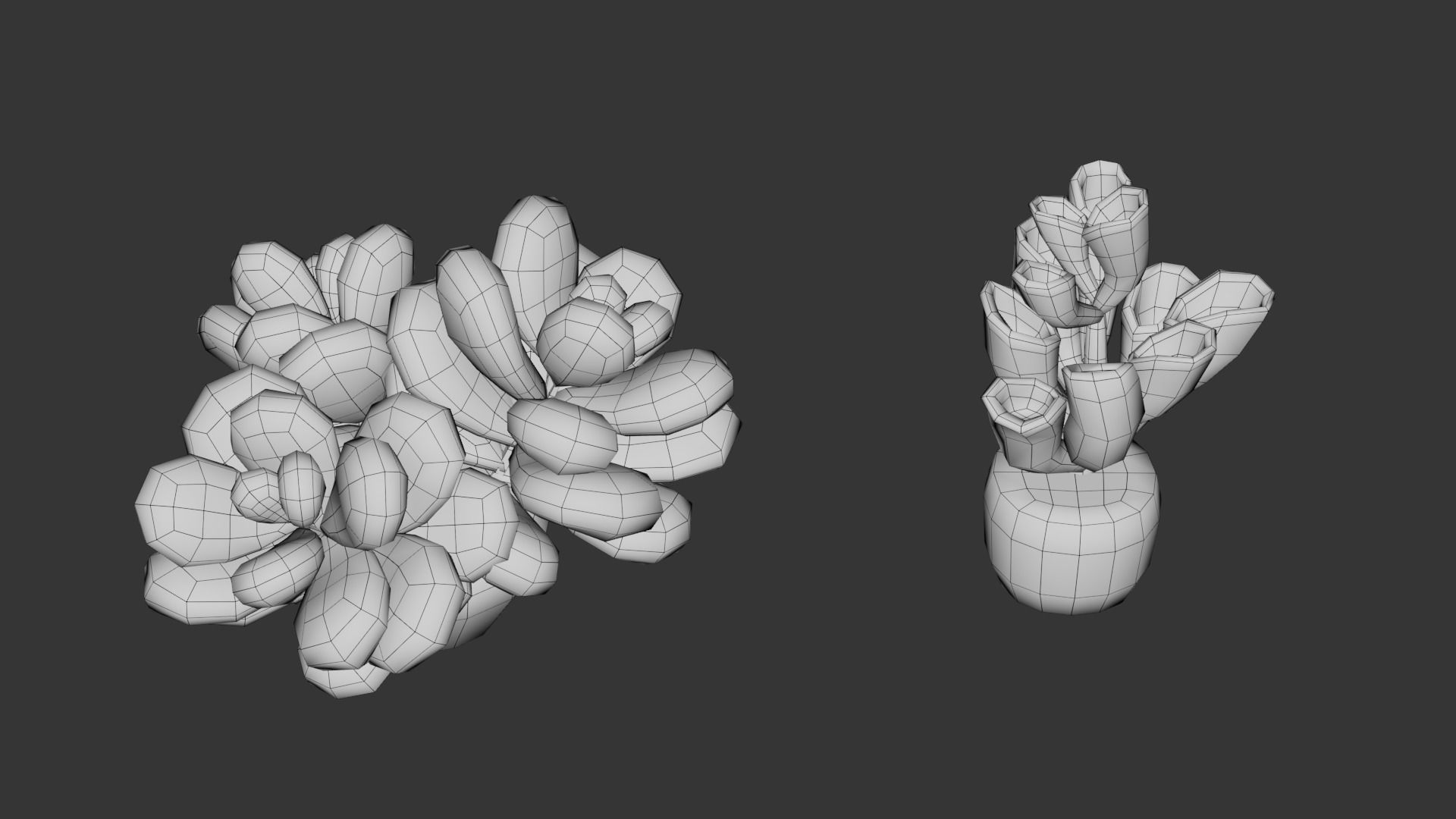 Low Poly Stylized Pot Plants Pack 3D model_16