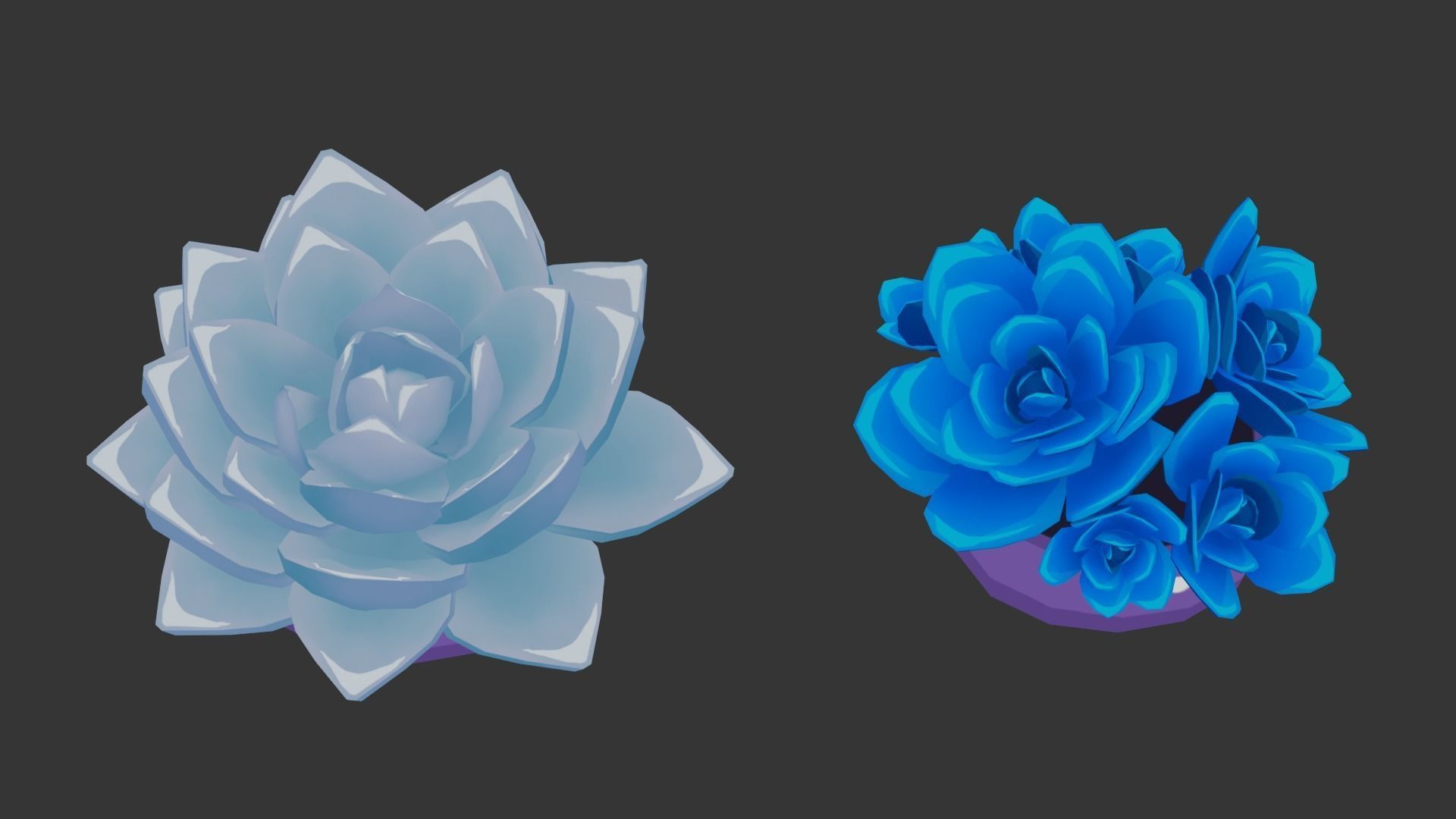 Low Poly Stylized Pot Plants Pack 3D model_5