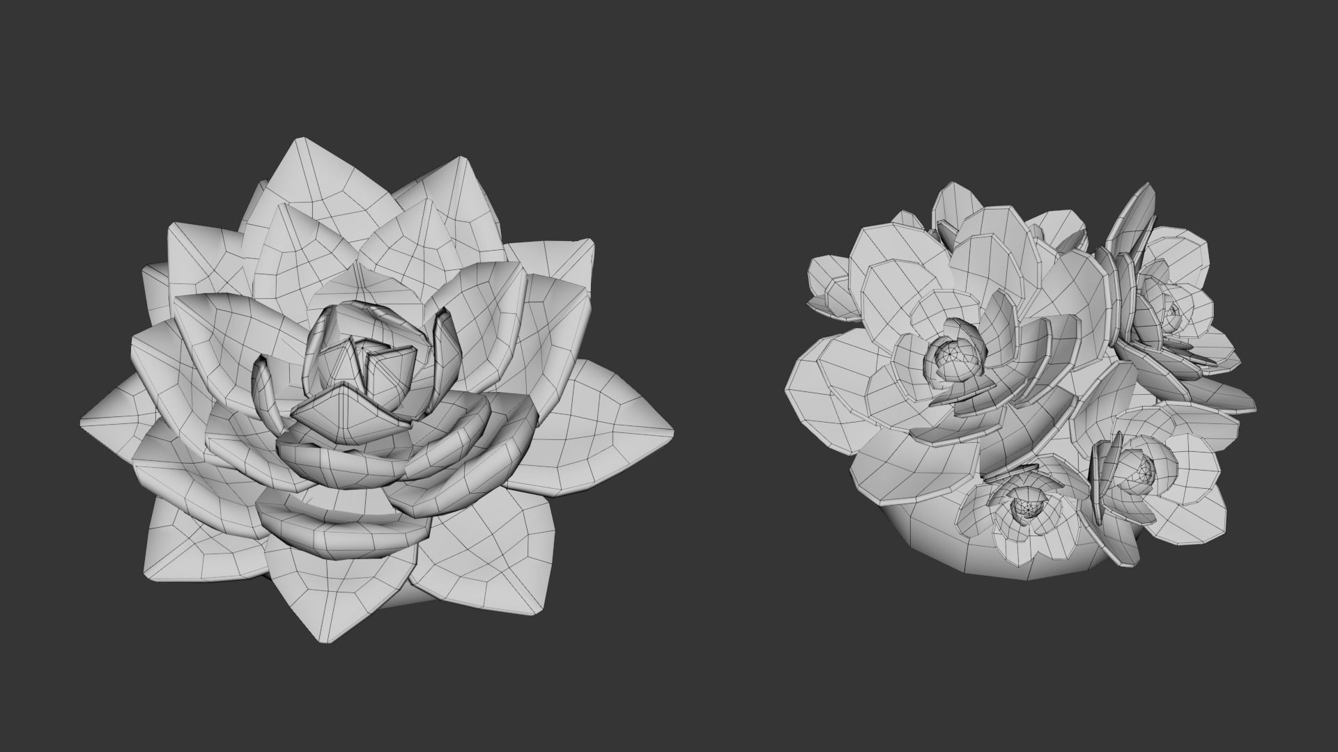 Low Poly Stylized Pot Plants Pack 3D model_14