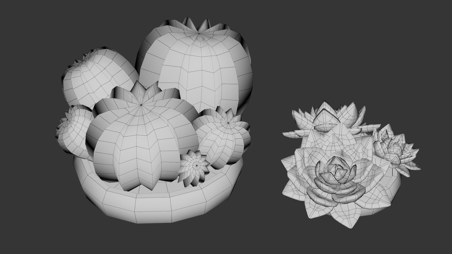 Low Poly Stylized Pot Plants Pack 3D model_11