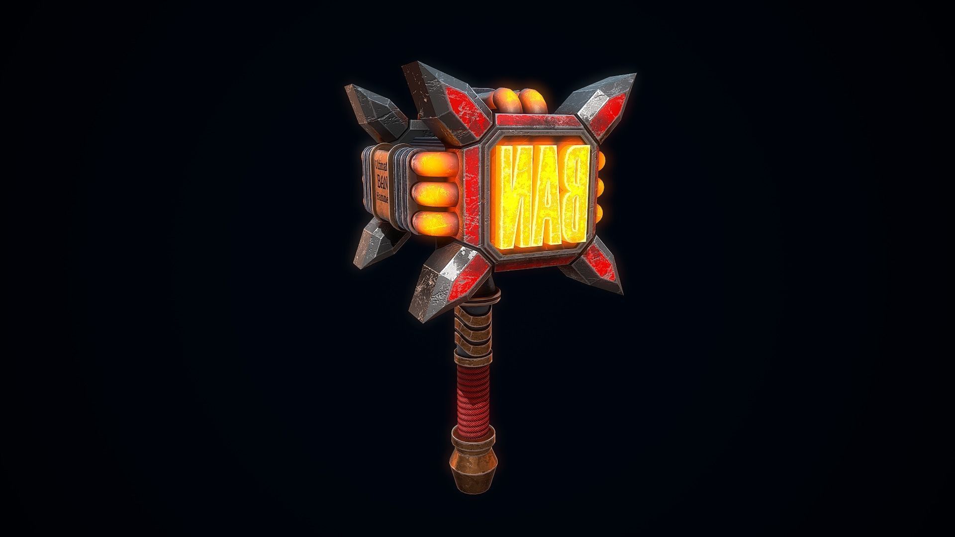 The ultimate BAN hammer Low-poly 3D model_4