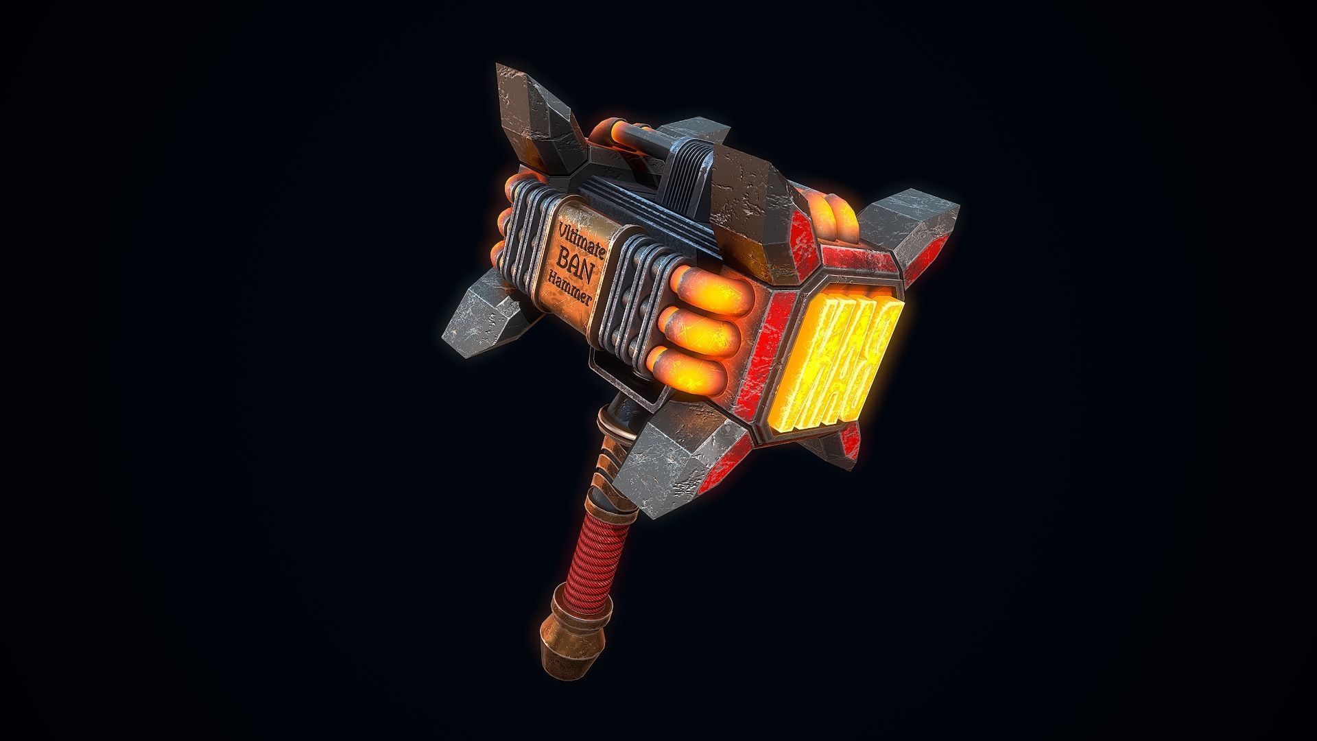 The ultimate BAN hammer Low-poly 3D model_6
