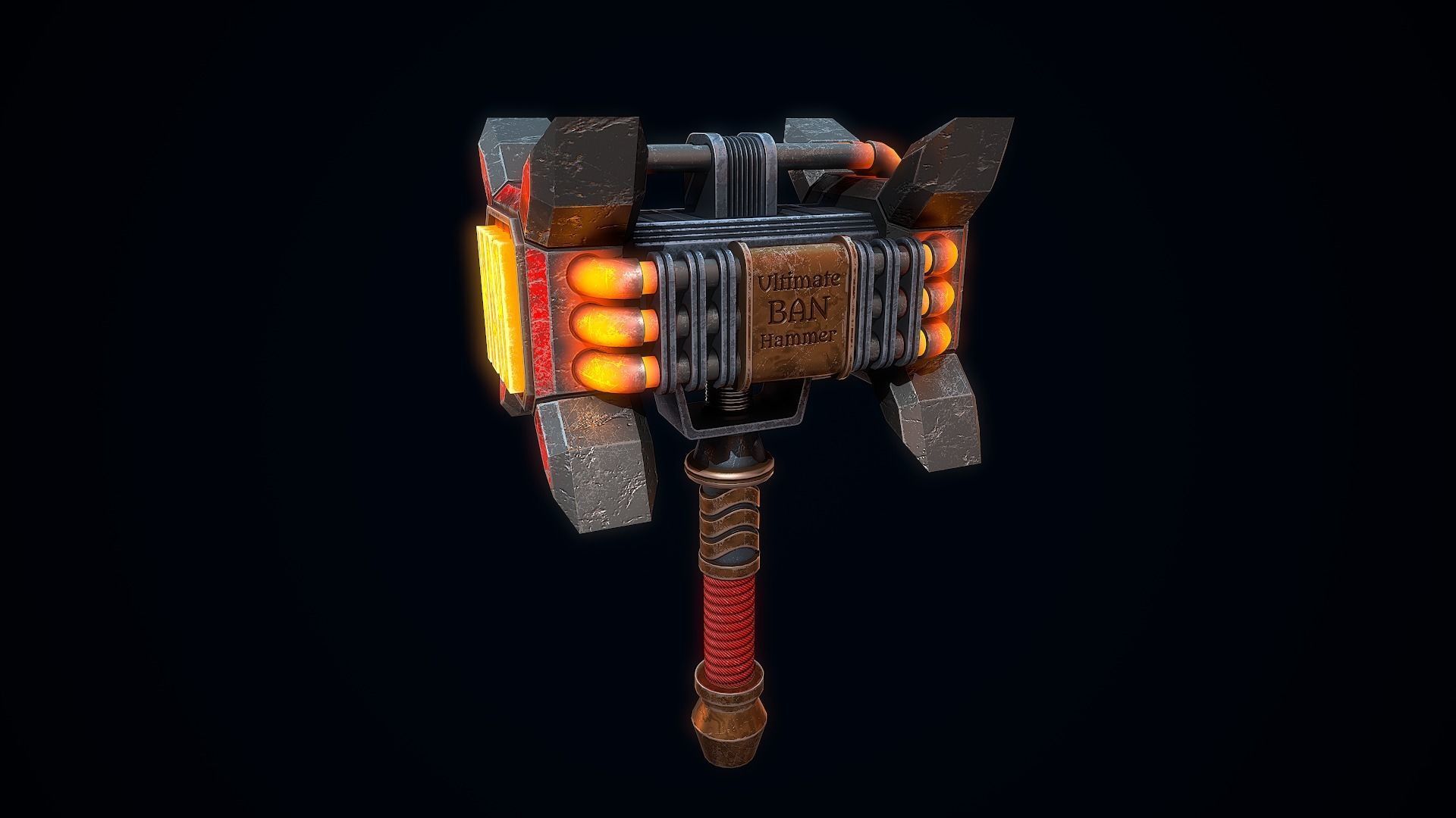 The ultimate BAN hammer Low-poly 3D model_3