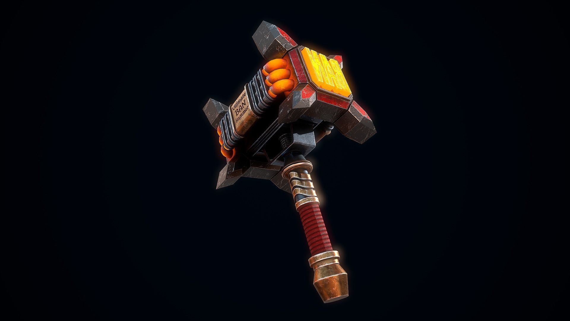 The ultimate BAN hammer Low-poly 3D model_8