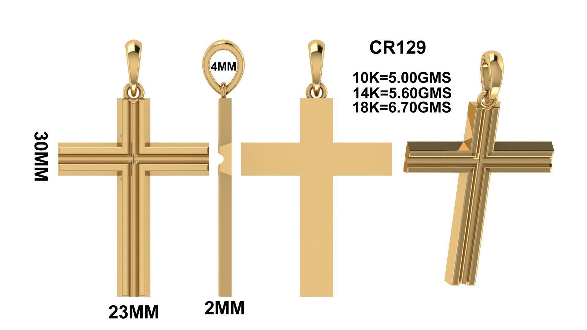 CROSS PENDANT CR129 3D print model_6