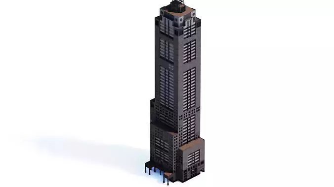 120 Collins St Low-poly 3D model