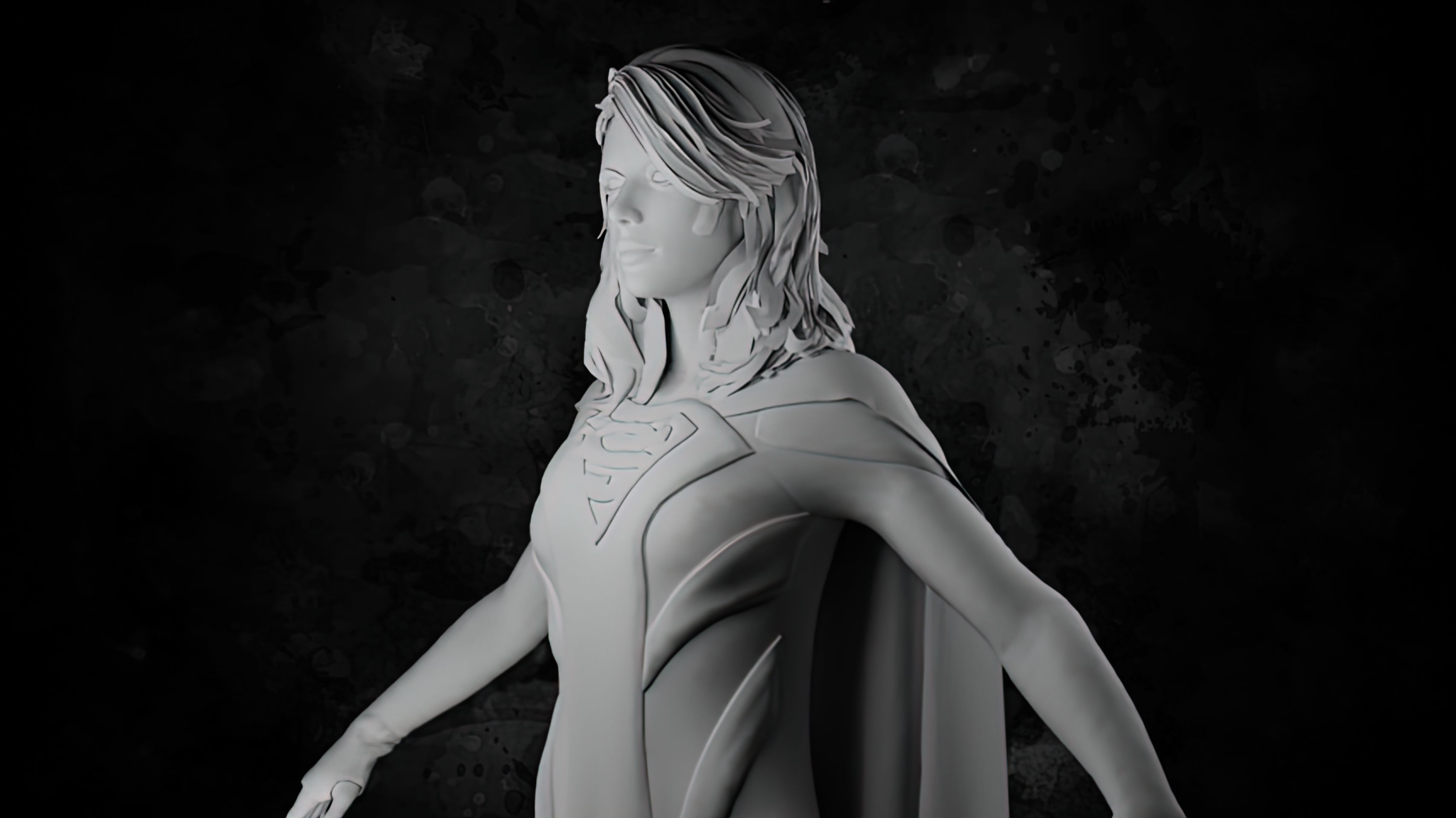 Supergirl CW Suit Character Low-poly 3D model_1