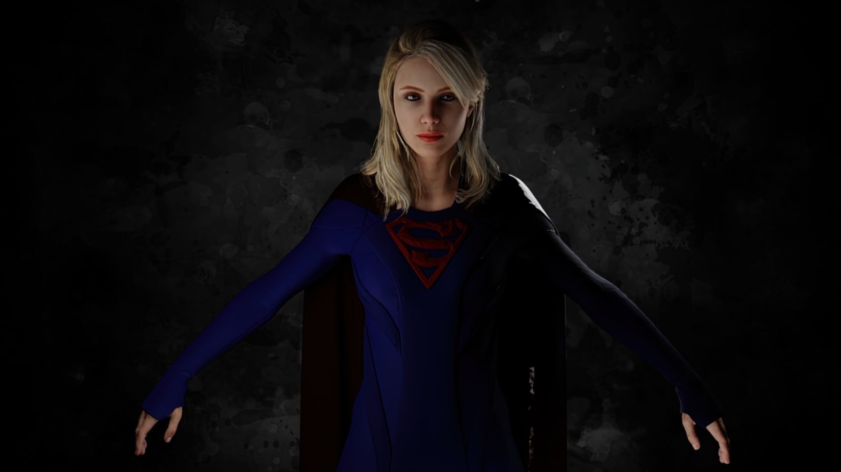 Supergirl CW Suit Character Low-poly 3D model_4