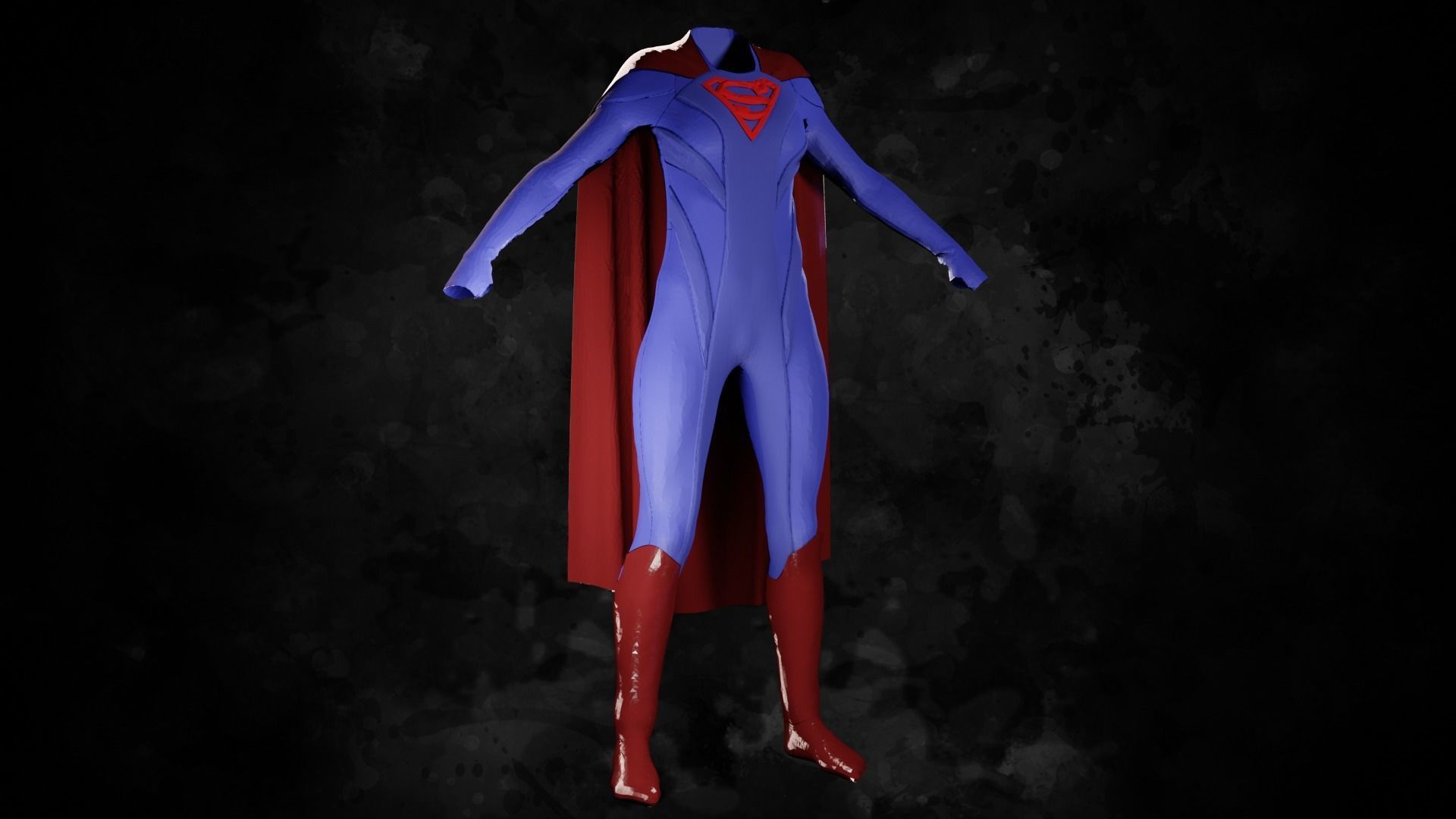 Supergirl CW Suit Character Low-poly 3D model_8