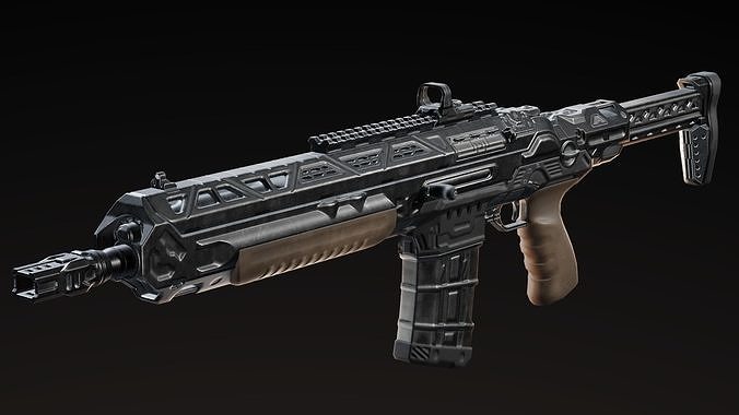 Rifle gun Low-poly 3D model