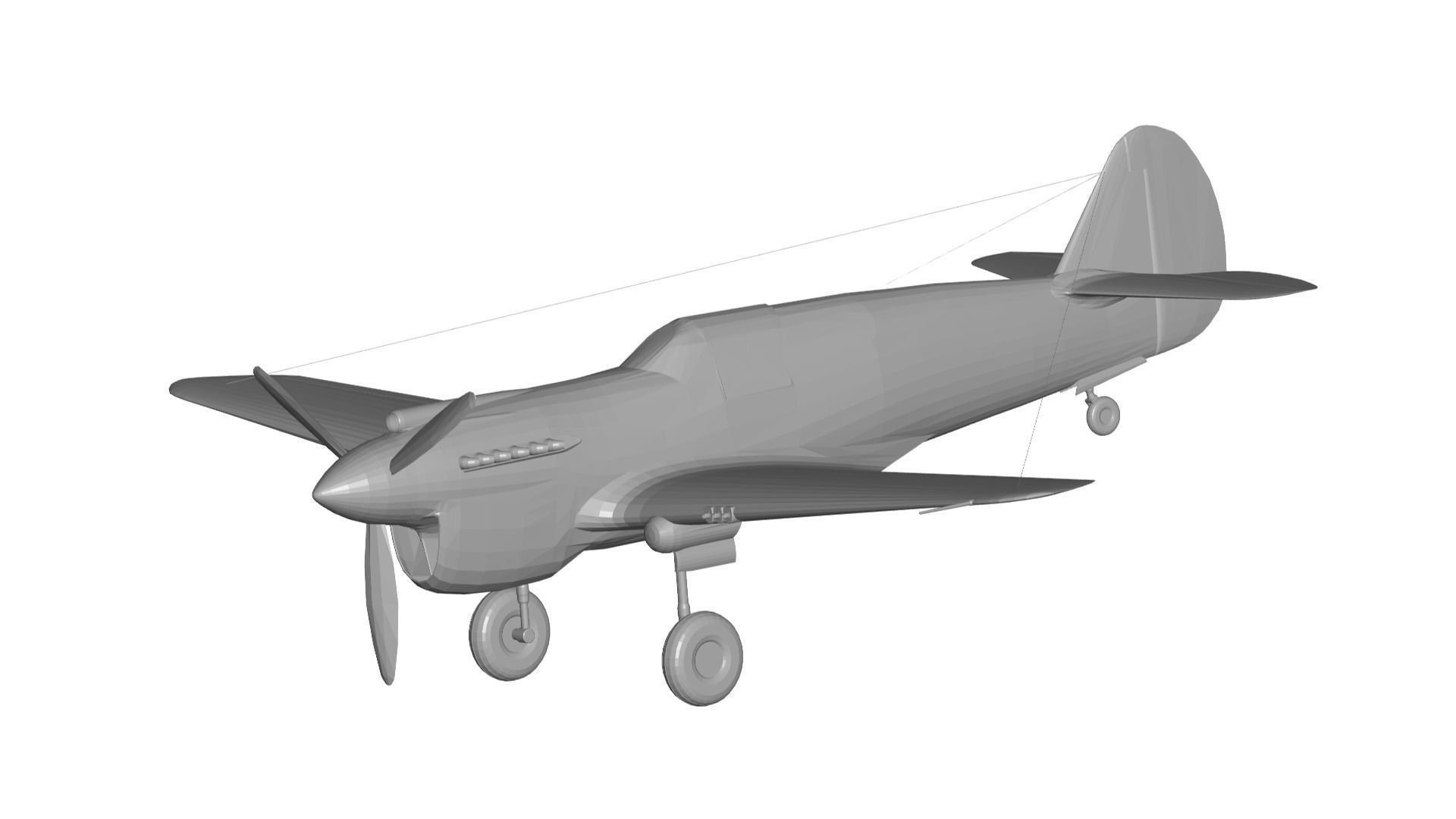 Curtiss P-40 Warhawk 3D model_1