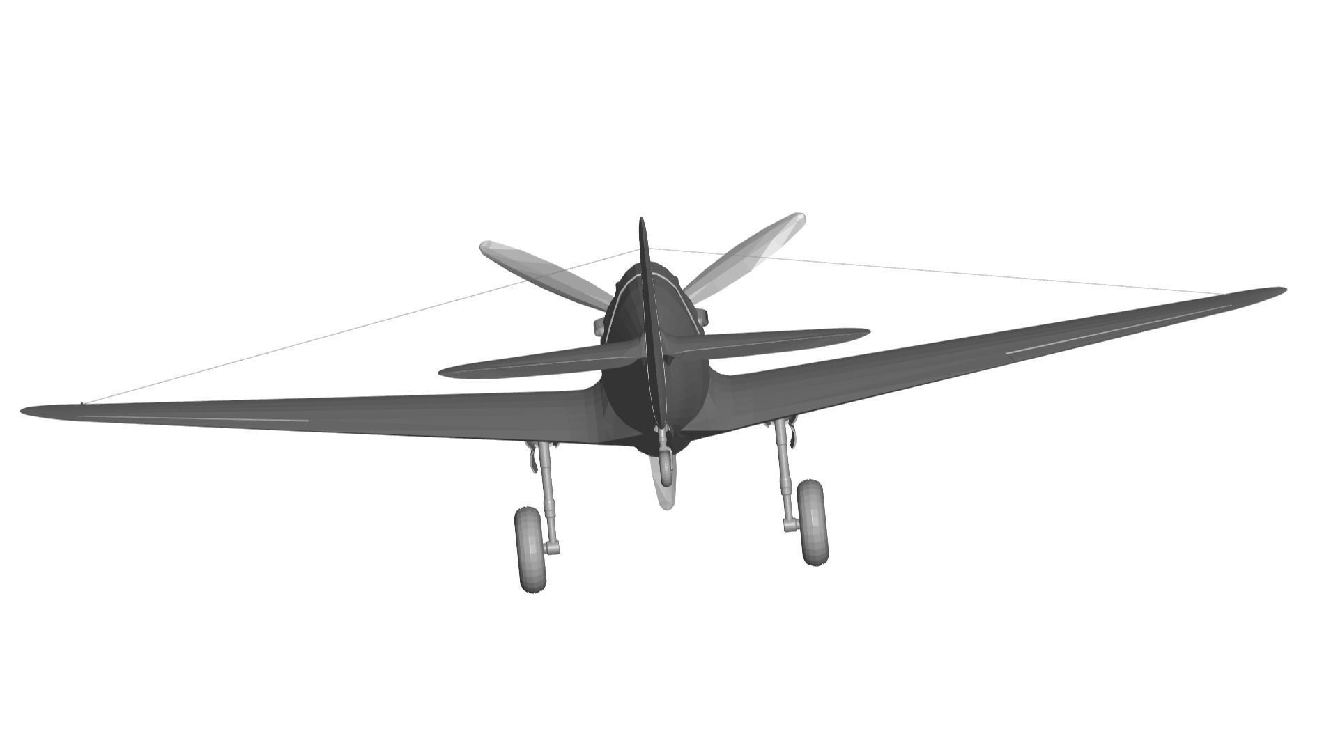 Curtiss P-40 Warhawk 3D model_2