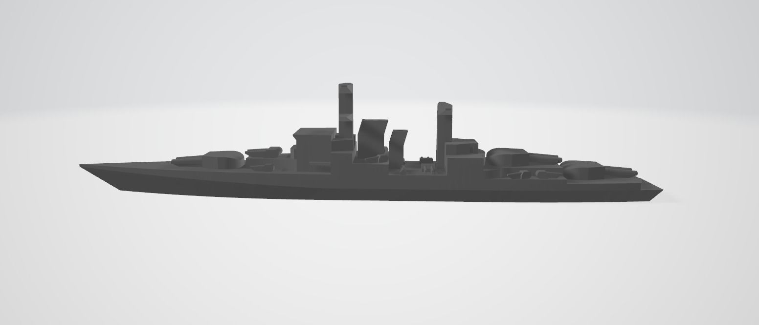 Alistair class guided missile destroyer 3D print model_5