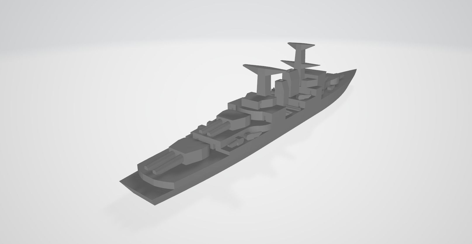 Alistair class guided missile destroyer 3D print model_4