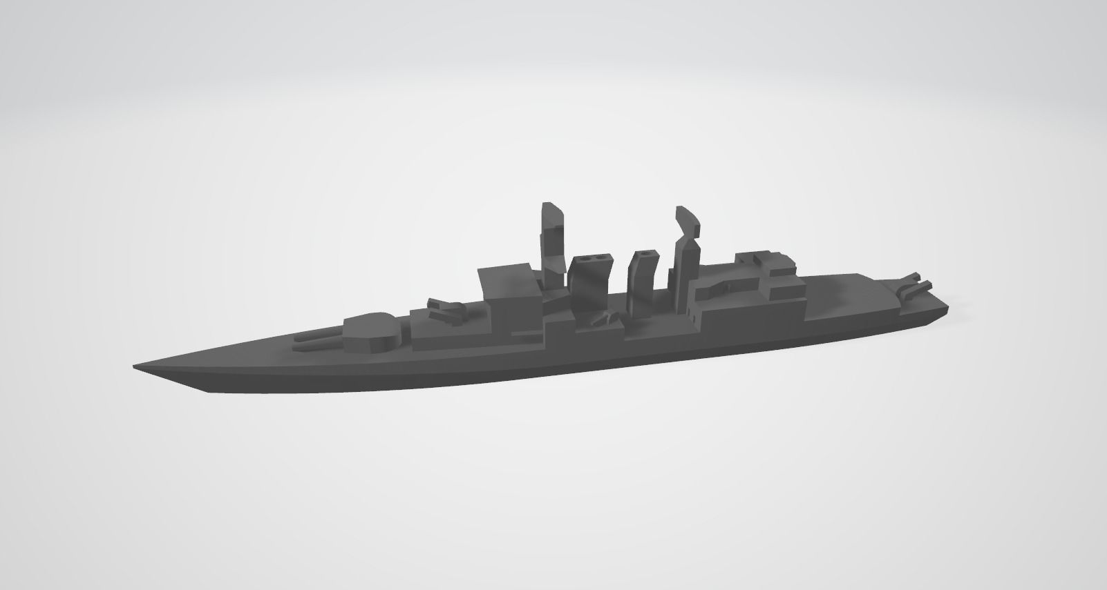 Alistair class guided missile destroyer 3D print model_1