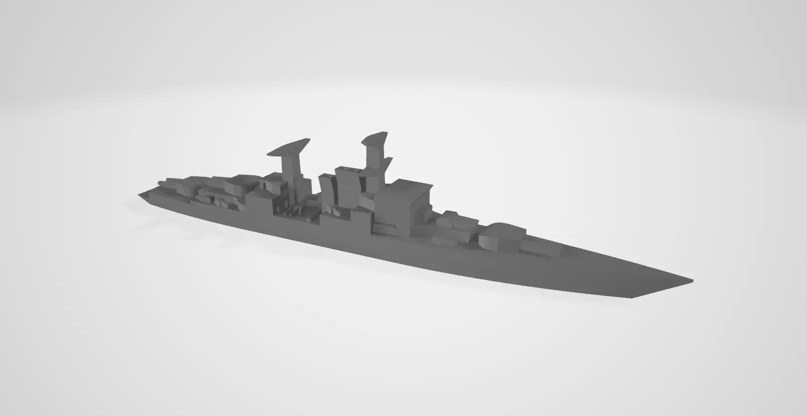 Alistair class guided missile destroyer 3D print model_0