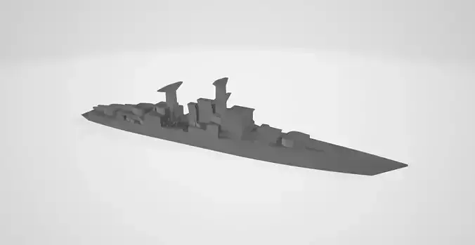 Alistair class guided missile destroyer 3D print model