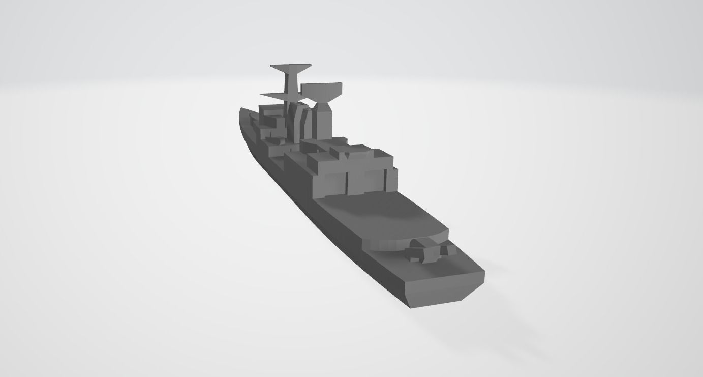 Alistair class guided missile destroyer 3D print model_2