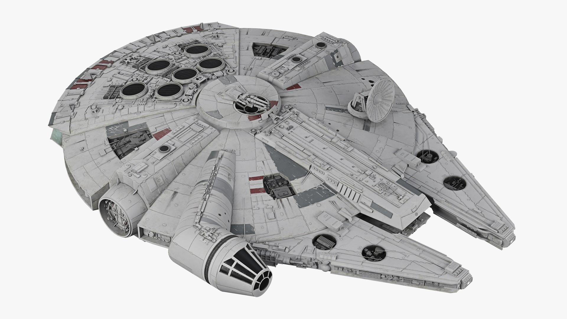 Millennium Falcon  Low-poly 3D model_3