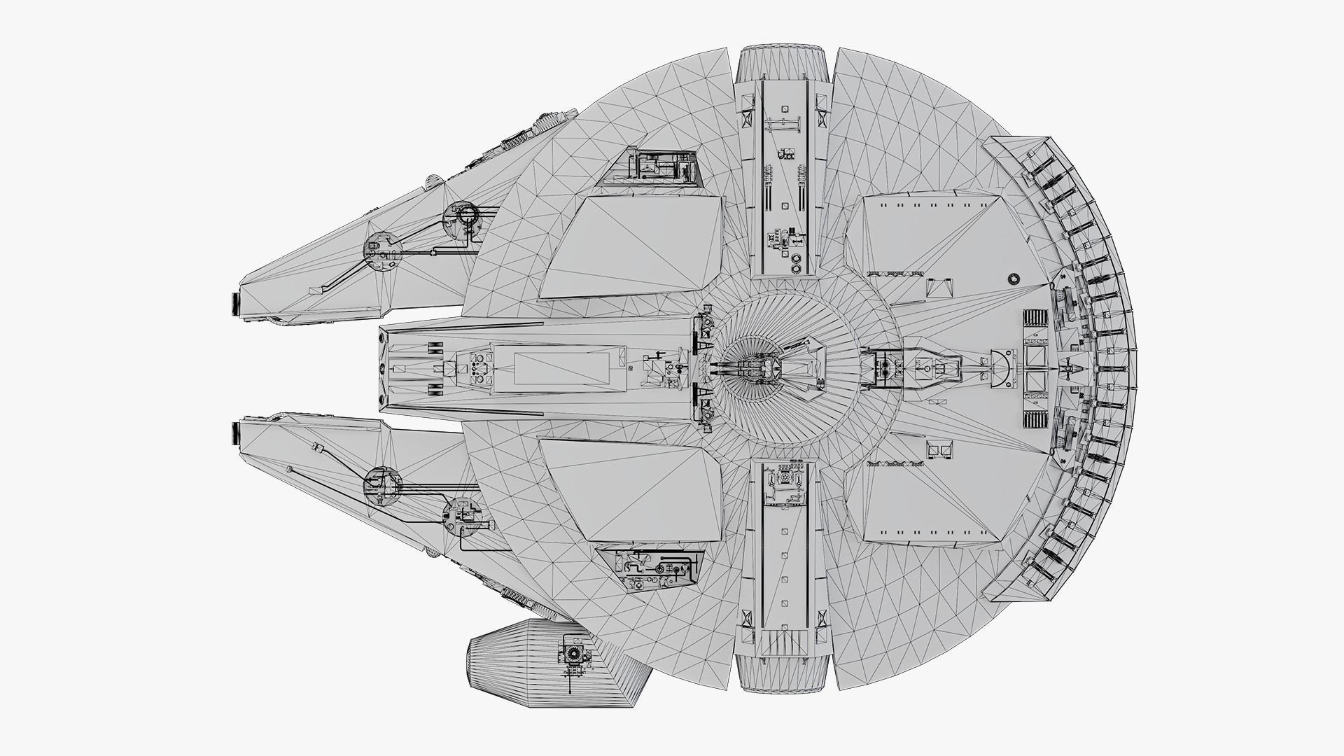 Millennium Falcon  Low-poly 3D model_20