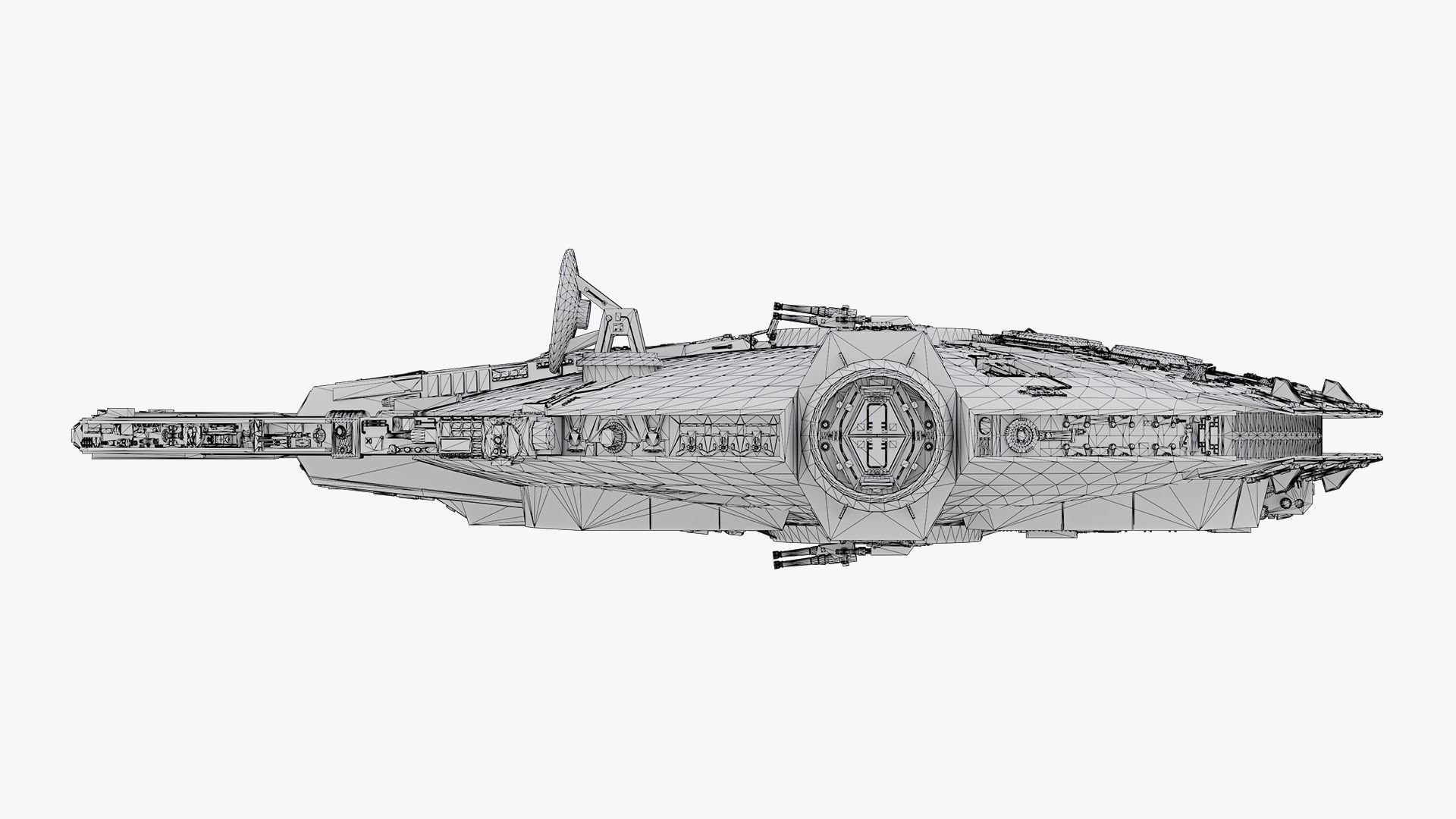 Millennium Falcon  Low-poly 3D model_16