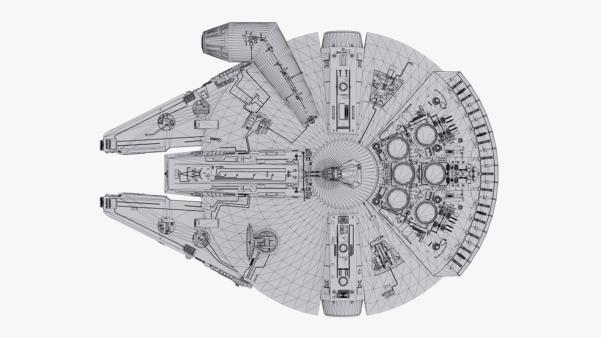 Millennium Falcon  Low-poly 3D model_19