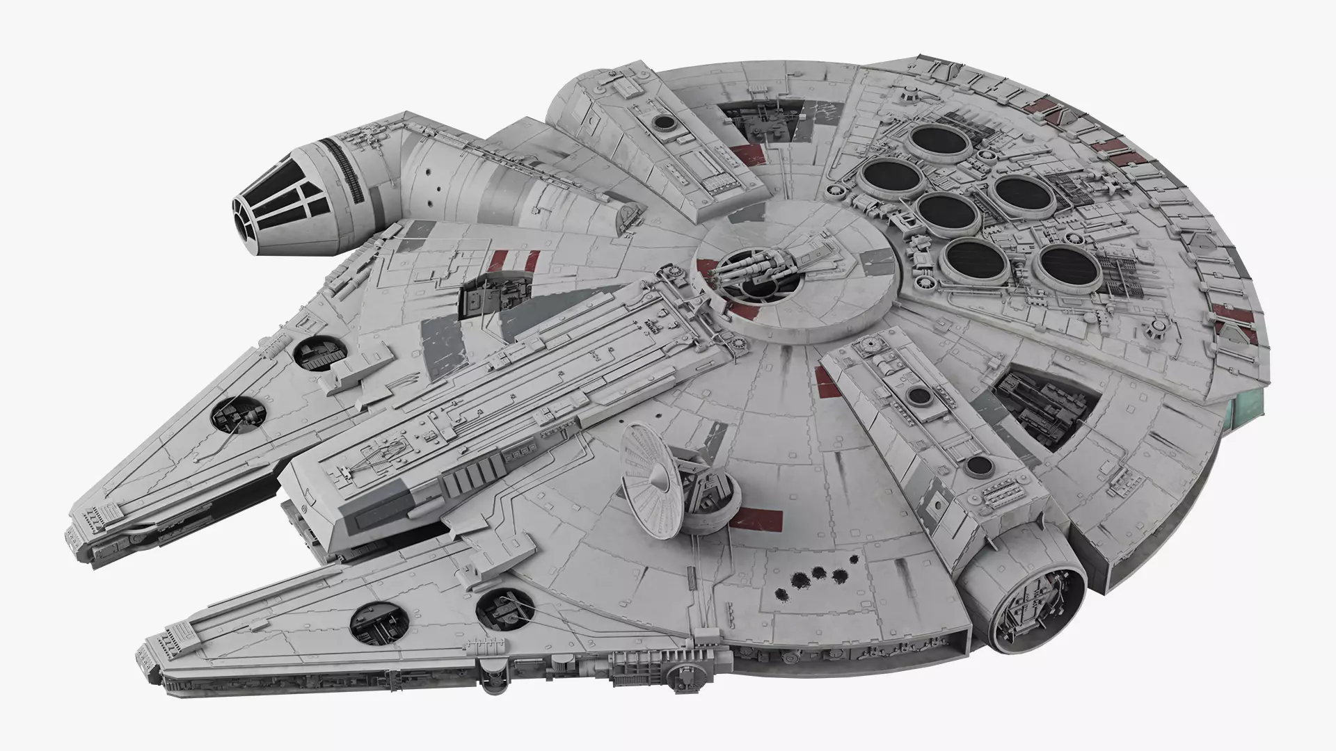 Millennium Falcon  Low-poly 3D model_0
