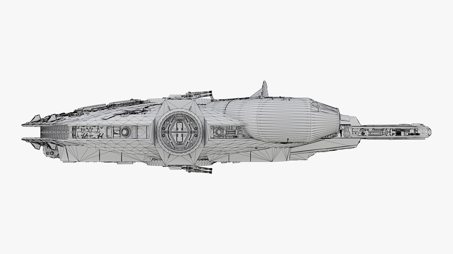 Millennium Falcon  Low-poly 3D model_18