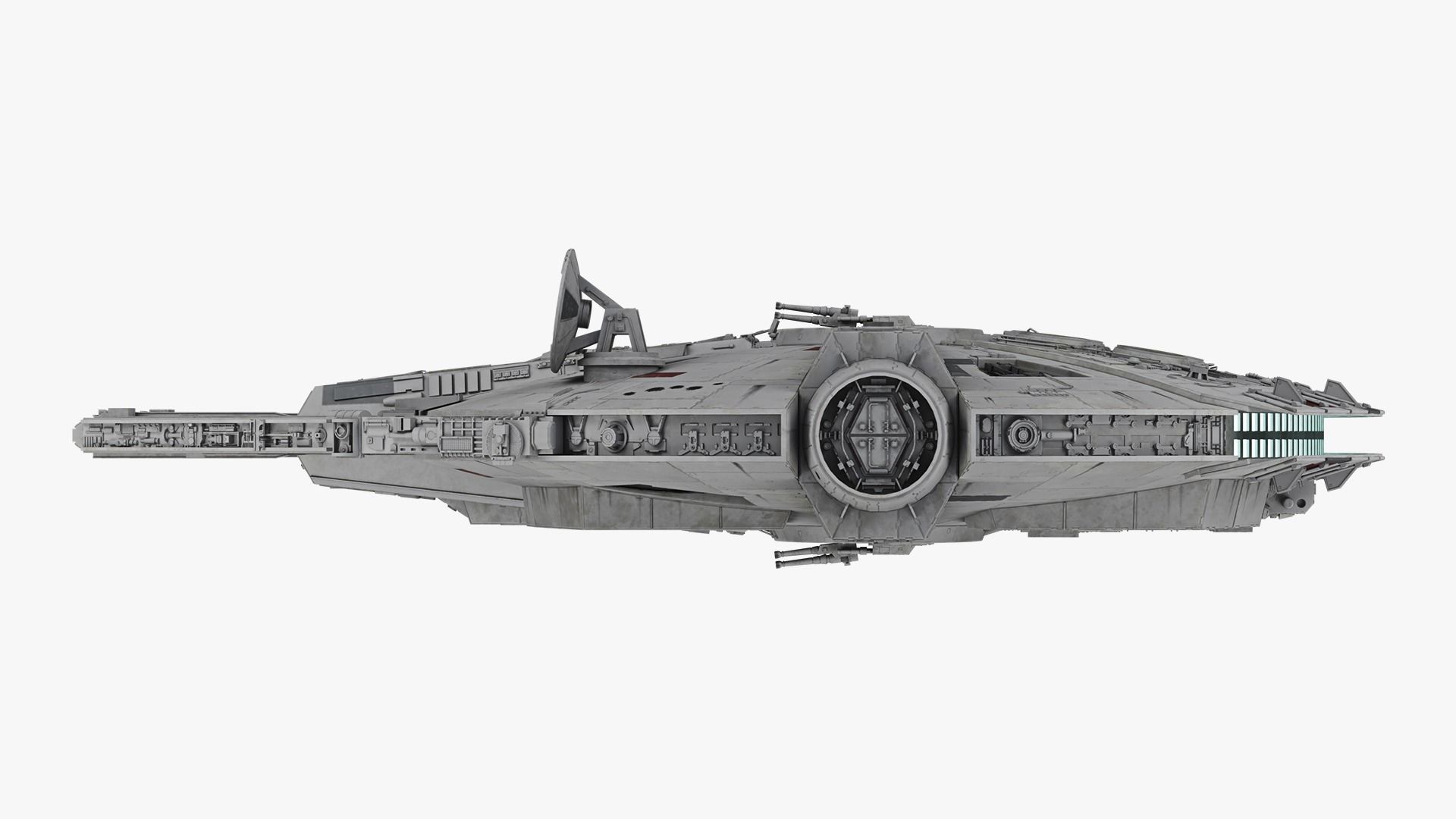Millennium Falcon  Low-poly 3D model_6