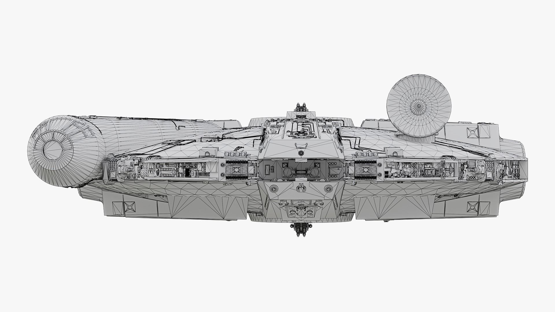 Millennium Falcon  Low-poly 3D model_15