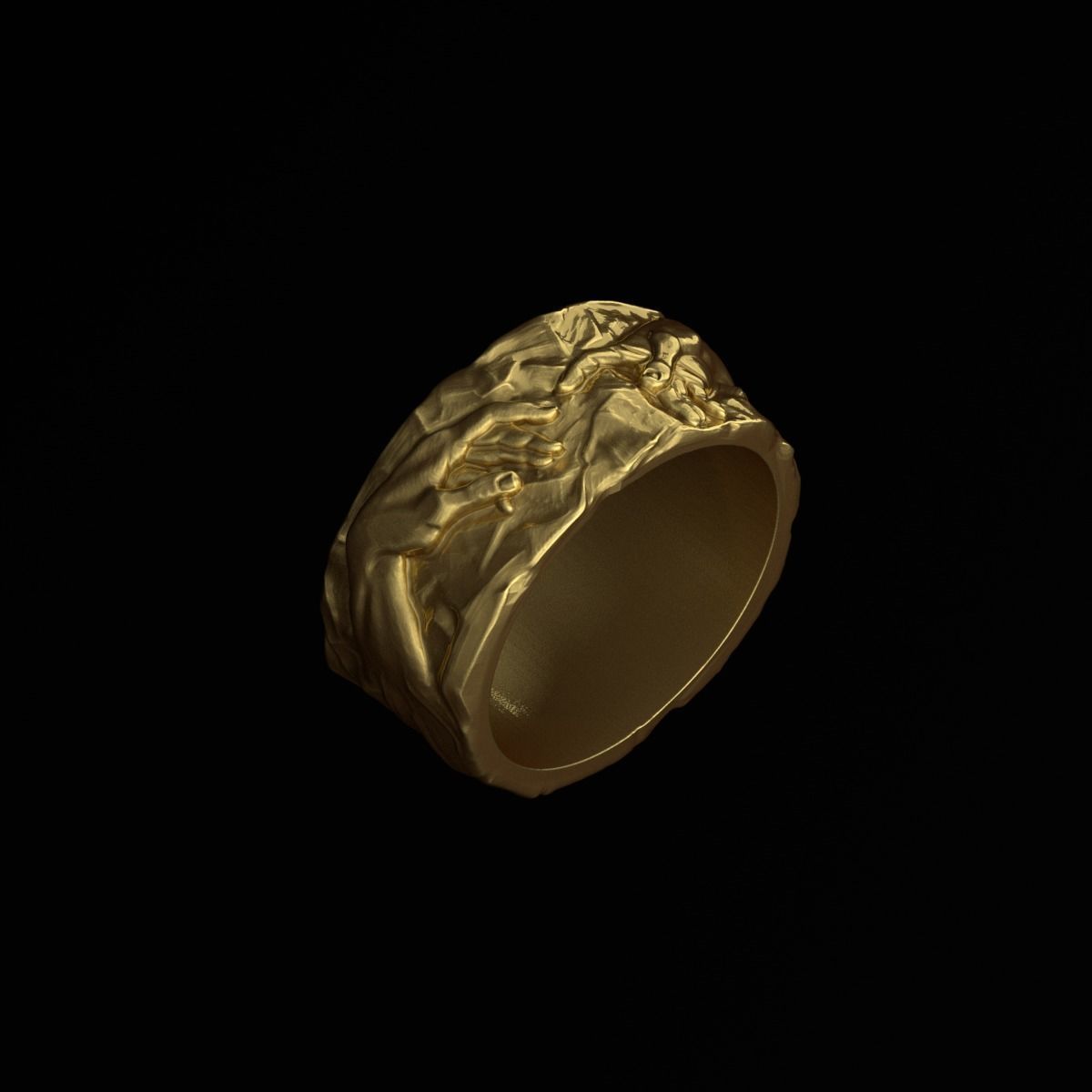 Ring The Creation Of Adam 3D print model_6