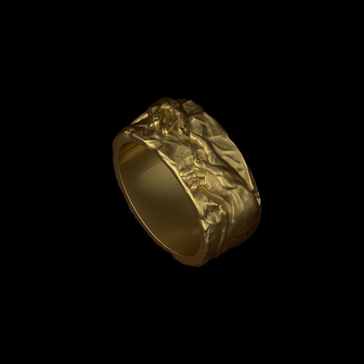 Ring The Creation Of Adam 3D print model_5